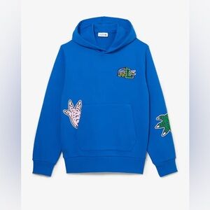 Lacoste Men's $220 Comic Effect Print Hoodie Pullover Sweatshirt Blue Size XXL
